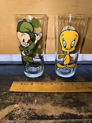 1973 Looney Tunes Pepsi Collector Series Glasses - Tweety Bird & Elmer Fudd!! • $24.45