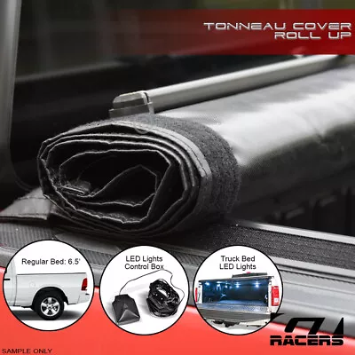 For 2002-2008 Dodge Ram 6.5 Ft Bed Lo Pro Roll Up Tonneau Cover W/Velcro V2+LED • $209