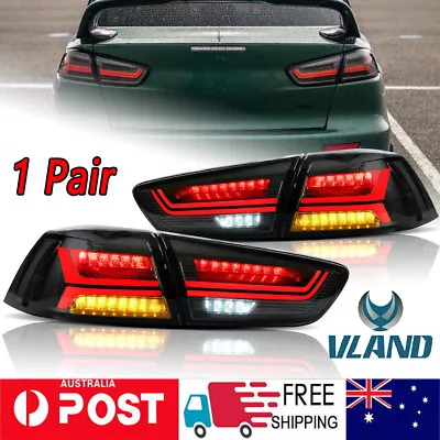 VLAND LED Tail Lights Fit For Mitsubishi Lancer / EVO X 2008-2017 Rear Light Smo • $299.88