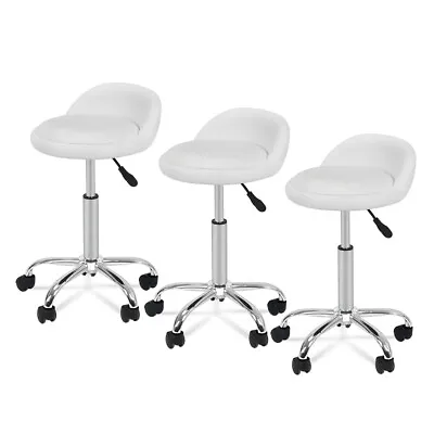 3X Adjustable Salon Stool Hydraulic Saddle Rolling Chair Facial Massage Spa • $100.58