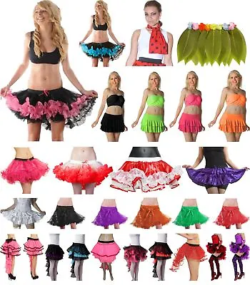 £4.93 • Buy Ladies 4,5 Layers TuTu Skirt Petticoat With Ribbon Burlesque Ruffle RARA Skirt