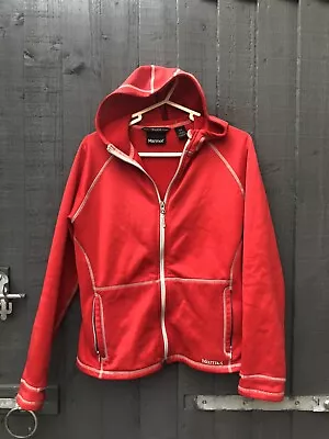 £49.99 • Buy MARMOT POLARTEC Red Hooded Full Zipped Jacket Size Medium 38” Softshell