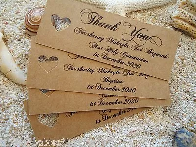 10 Brown Gift Tags Christening Baptism Confirmation Holy Communion Personalised  • $4.99