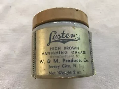 Lester’s Vanishing Cream Vintage Jar W. & M. Products Jersey City N.J. • $17.95