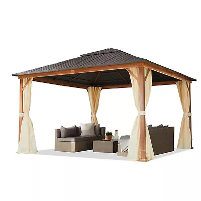 4x4 M Garden Gazebo Forest Superior With Oak Finish Waterproof With 4 Sidewalls • £2199