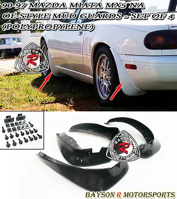 Fits 90-97 Mazda Miata MX-5 NA JDM Design Mud Flap Splash Guards Kit (Set Of 4) • $64.99