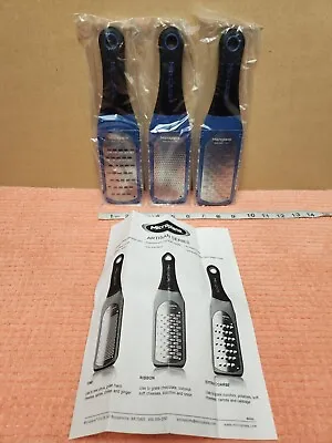 Microplane Artisan Series Graters Set Of 3 Fine Ribbon & Extra Coarse Blue NEW • $34.99