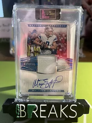 2019 National Treasures Material Signatures /2 Matthew Stafford One Of Two  • $250