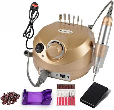 PRO 35000RPM Electric Nail Drill Machine Manicure Pedicure Nail File Bits Kit UK • £19.86