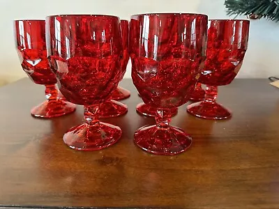 Viking Georgian Ruby Red 6” Goblets Fantastic Condition Set 10 • $100