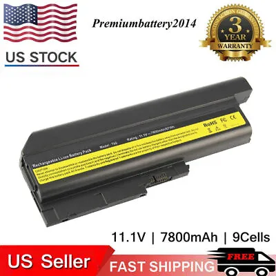 9 Cell Battery For IBM Lenovo Thinkpad T60 R500 T500 W500 SL300 SL400 40Y6797 • $23.99