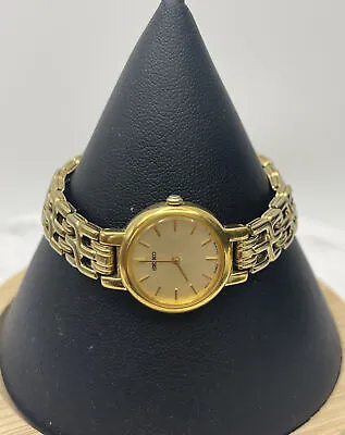 Seiko Vintage 874077 Gold Plated Ladies Stainless Steel 1N00-1E094T18 • $65