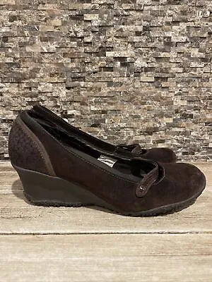 Merrell Womens Size 7.5 38 Petunia Suede Wedge Mary Jane Shoes J46224 • $25