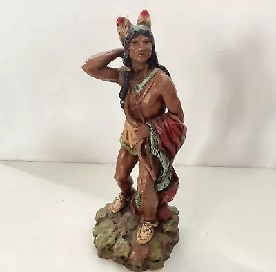 Vintage 1976 Universal Statuary Indian Statue Figurine Native American 15  Tall • $15.99