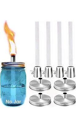Mason Jar Tabletop Torch Kits4 Pack 4 Silver Kit Set(No Jar)  • $22.99
