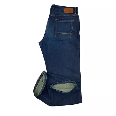 Tommy Hilfiger Freedom Relaxed  Straight Leg Dark Wash Denim Mens 38x30 Blue • $21.95