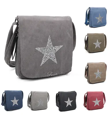 £13.99 • Buy Women's Small Glitter Star Bag Crossbody Bag Canvas Shoulder Messenger Handbag
