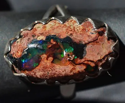 Mexican 0.925 Sterling Silver Ring And Fire Opals Size 7 • $99.99