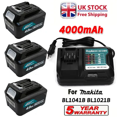 10.8V-12V Battery For Makita BL1041B BL1020B 4Ah BL1040B BL1016 DC10WD Charger • £17.90