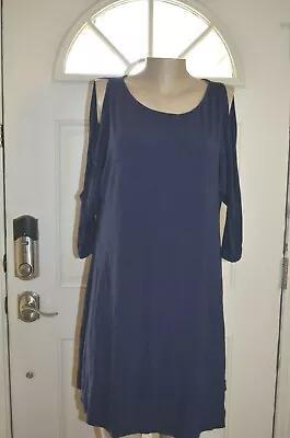  TART NAVY SLIT SLEEVES MODAL/SPANDEX DRESS Size Large • $6.99