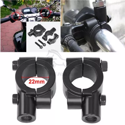 7/8  Motorcycle Bicycles Handlebar Mirror Mount Holder Clamp Adaptor Universal • $10.10