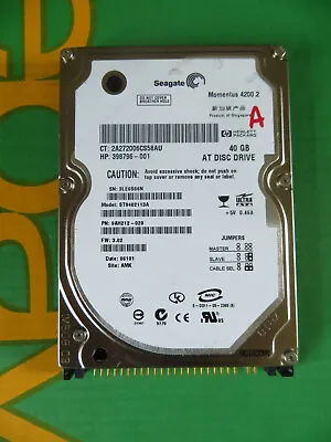 £22.70 • Buy Seagate 40GB IDE PATA 2.5  Laptop Hard Disk Drive HDD ST9402113A (I52)