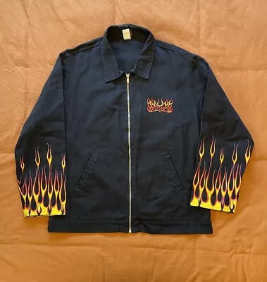 Vintage Lucky 13 Jacket XL Mens Flames Full Zip Made In USA • $80