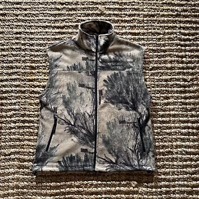 Cabelas Vest Mens Medium Brown Open Country Camo Fleece Hunting Outdoor Full Zip • $24.99