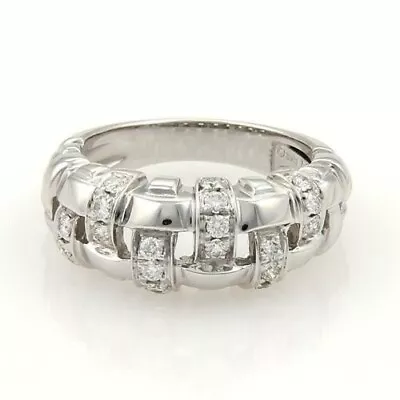 $3141.13 • Buy TIFFANY & Co. 18K White Gold Diamond Woven Ring 6.5