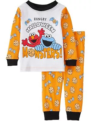 Sesame Street Infant Boys Orange Elmo & Cookie Monster Halloween Pajamas 12M • $19.99