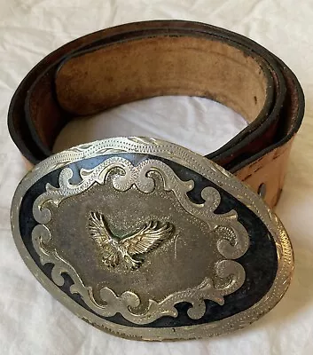 Vintage Mexican Cowboy Buckle And Belt. Super Cool Rustic Looking. • $12