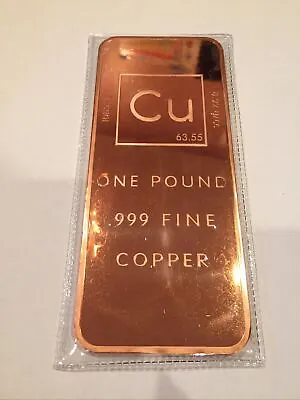 1 (One) Pound .999 Copper Bullion Bar By Unique Metals • $26.95
