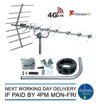 £29.99 • Buy SLX TV Aerial Kit 4G 48 Element HD Antenna Digital Indoor Or Outdoor 10m Cable