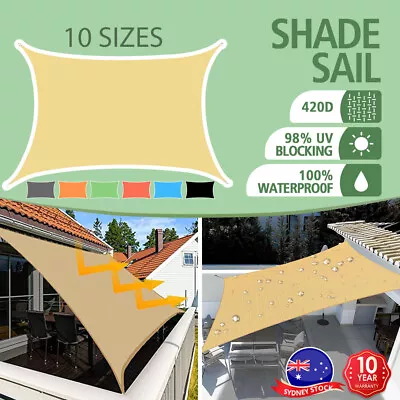 $130.89 • Buy Heavy Duty Sun Shade Sail Waterproof Square Rectangle 320GSM HDPE 98% UV Block