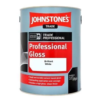 £16.95 • Buy Johnstone's Professional Gloss Paint - Brilliant White / Black / Magnolia