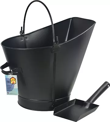 Coal Scuttle Waterloo Fireplace Bucket Shovel Fireside Log Wood Ash Fuel Storage • £29.99