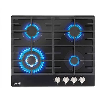 MILLAR GH9051PA 5 Burner Built-in Grey Gas On Glass Hob 90cm-Cast Iron Stands | UK - View #2