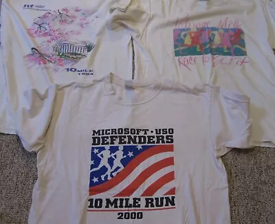 Three Washington Dc Area Running Event  L & Xl T-shirts From 1990s & 2000. • $2