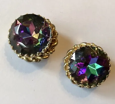 Fabulous Vintage Schiaparelli Signed Watermelon Rhinestone Earrings B2 • $159