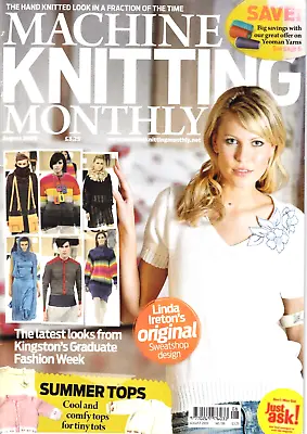 Machine Knitting Monthly Pattern Magazine August 2009 10 Designs Ladies Family • £5.49