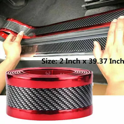 $13.98 • Buy 1X Accessories Carbon Fiber Stickers Door Sill Protector For Car SUV Sedan Parts