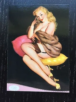 Elvgren PINUP Girl Card - Fur Coat- Brown & Bigelow • $5.95