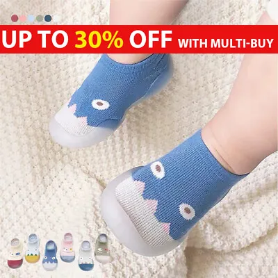 Baby Kids Girls Boys Cotton Toddler Newborn Sock Slippers Shoes Soft Non-Slip UK • £5.99