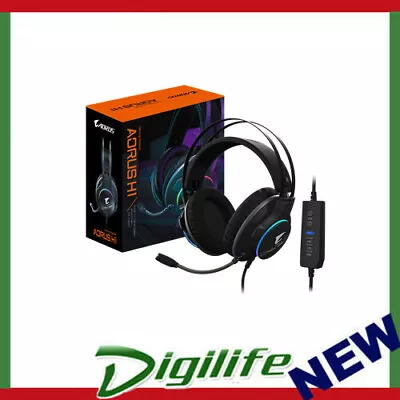 Gigabyte AORUS H1 Gaming Headset Virtual 7.1 Channel 50mm Drivers RGB In-Lin • $102