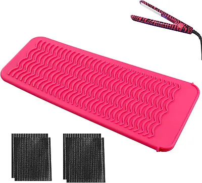 £5.62 • Buy Heat Mat For Hair Straightener, Portable Styling Heat Mat Large Silicone Hot For