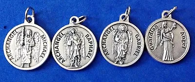 Lot 4 Archangel St Medals Michael Gabriel Raphael Guardian Angel Saint Italy  • $17.42