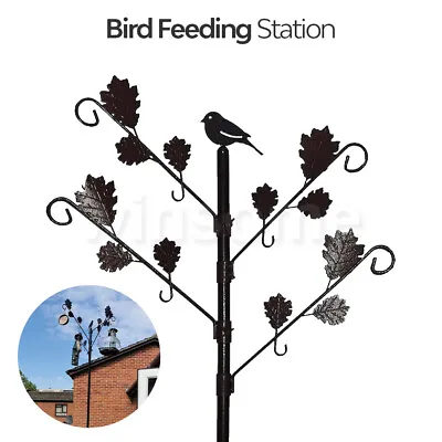 Wild Bird Feeder Feeding Station Seed Tray Hanging Garden Heavy Duty Metal Stand • £18.35