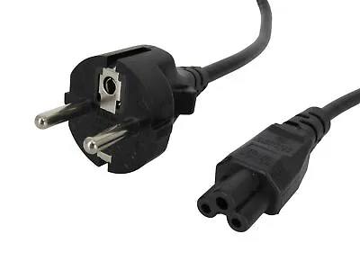 New 1M To 1.4M C5 Cloverleaf 3-Pin Mains Lead Power Cable Cord European EU Plug • £4.99