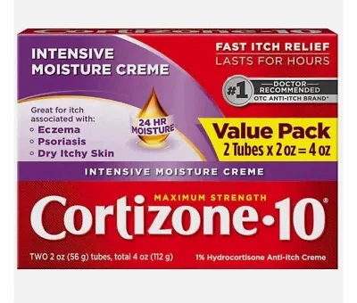 CORTIZONE-10 Intensive Healing Cream 2 Pk./2 Oz. TOTAL 4 OZ. EXP. 09/2025 • $15.95