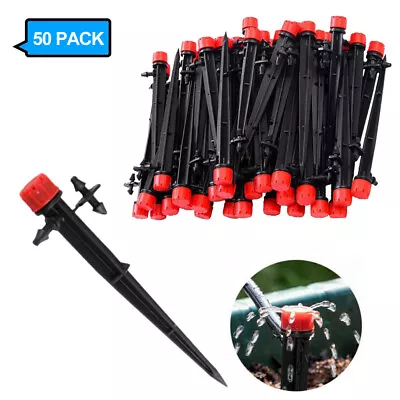 20~100x Adjustable Water Flow Irrigation Drippers Stake Emitter Drip System 360° • $20.99